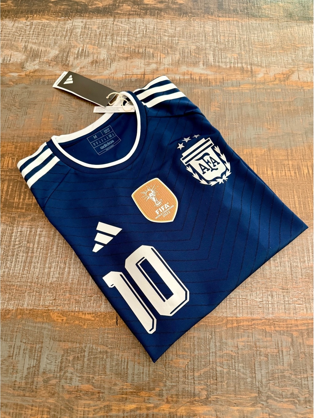 Messi Argentina Adidas Blue and Silver details Medium